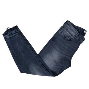 Zara Blackish Gray Skinny Distressed Bottom Cuff Jeans Size 6